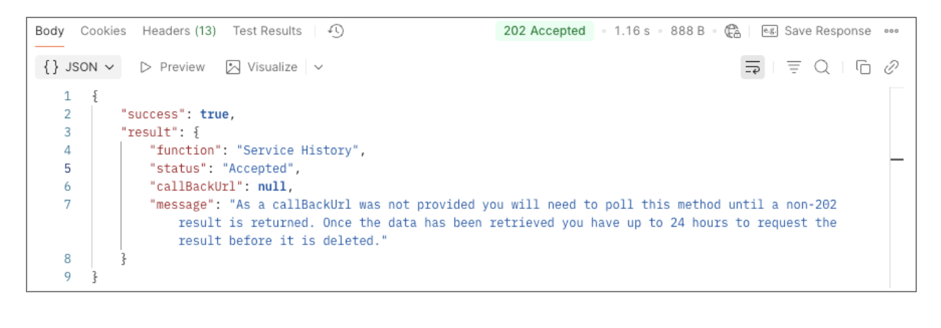 202 - no callback